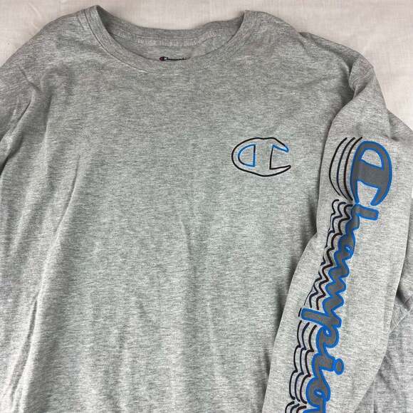 Champion Men's Gray Extra Large Long Sleeved T-Shirt - Picture 1 of 10